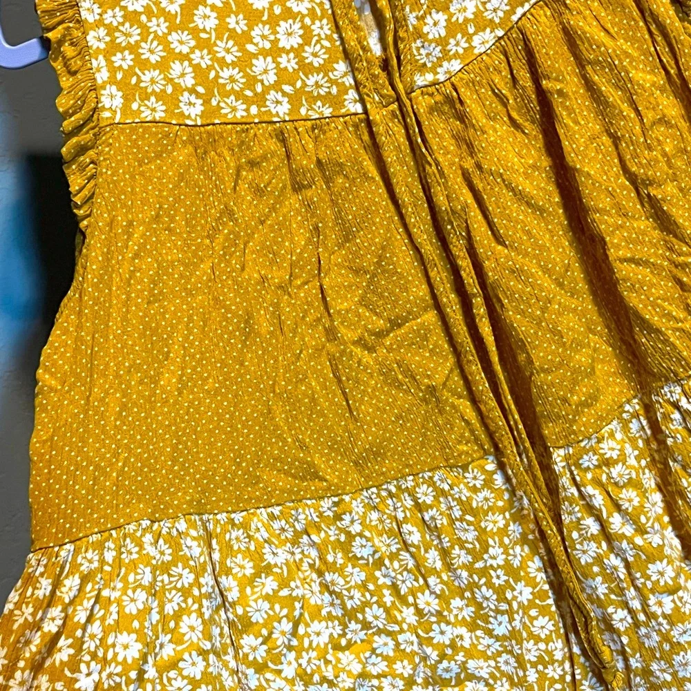 Boho ruffle yellow floral festival top ☀️ - Picture 2 of 4